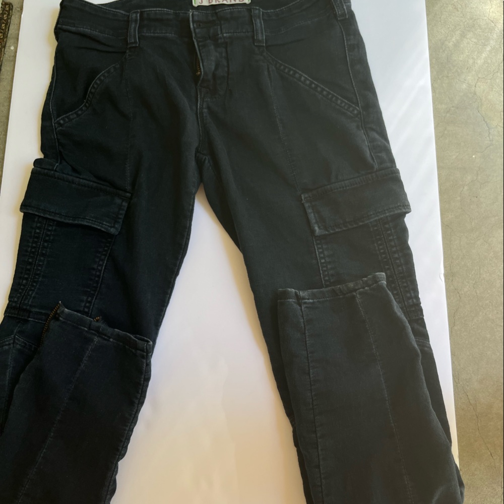 vintage J BRAND black cargo jeans high rise with zippers on the cafe
